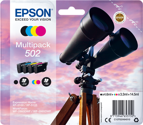 Cartouche d’encre originale Epson 502 – Pack 4 couleurs
