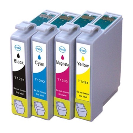 Cartouche d'encre compatible Epson T1295 - Pomme - 4 couleurs