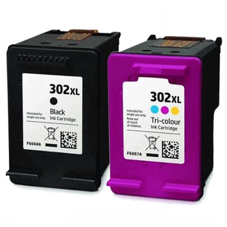 Pack de 2 cartouches compatibles HP 302 XL Noir et Tricolor