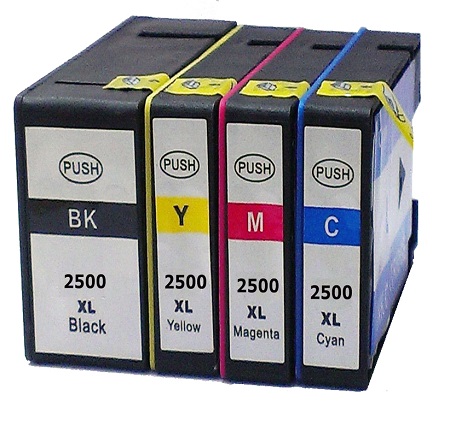 Canon C2500XL Pack x 4 compatibles avec PGI-2500, 9254B001, 9265B001, 9266B001, 9266B001 – Noir Cyan Magenta Jaune