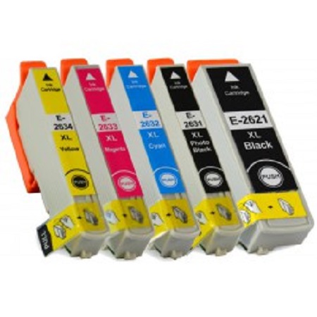 Cartouche d’encre compatible Epson T2636 –  26 XL – Pack 5 cartouches XL