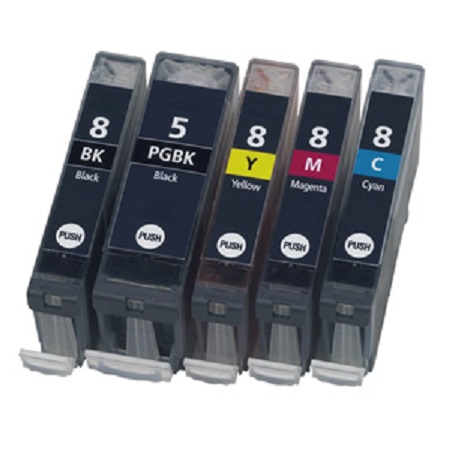 Pack 5 Cartouches compatibles Canon PGI-5 CLI-8 – PGI5 – CLI8