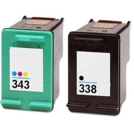 Cartouche d’encre compatible HP 338 343 – HP343 HP338 – Noir et Tricolor