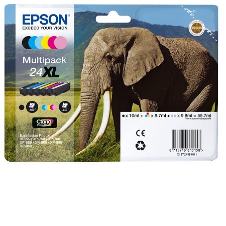 Cartouche d’encre originale Epson T2438 – 24 XL – Pack 6 Couleurs – C13T24384011
