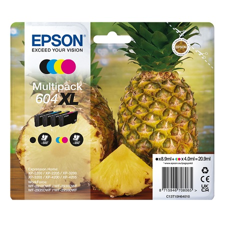 Pack de 4 cartouches originales Epson 604 XL Série Ananas – C13T10H64010