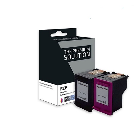 HP 304XL – Pack x 2 cartouches d’encre  équivalent à N9K08AE, N9K07AE -Noir  + Tricolor – Premium Solution